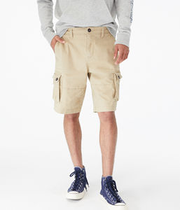 Short Cargo pour hommes, poches multiples, longueur genou, élastique, cordon de serrage, tissu 3/4 coton, short cargo décontracté pour l'extérieur, 100% - Product Image 5