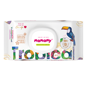 ผ้าเปียกเรยอน100% จากธรรมชาติใหม่ผ้าเช็ดทำความสะอาดแบบไม่ทอผลิตภัณฑ์เพื่อสุขอนามัยผ้าใยสังเคราะห์สำหรับเด็กทารก60ชิ้นดีไซน์แบบเขตร้อน - Product Image 5