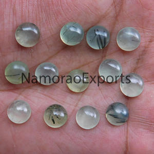 Prehnite naturelle 9x9mm Cabochon rond toutes les tailles disponibles dos plat fabrication de bijoux pierre pierres précieuses en vrac - Product Image 2