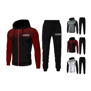 ชุดเสื้อมีฮู้ดแนวสตรีทแวร์ผ้าเฟรนช์เทอร์รี่ปักซิปกางเกงวอร์มและเซ็ทมีฮู้ด - Product Image 2