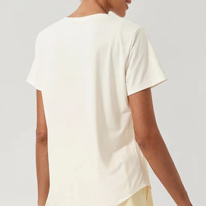 Hauts de sport coupe-vent doux pour la gym, le fitness et le yoga – Vêtements décontractés amples pour l'extérieur – Hauts d'entraînement à manches courtes pour femmes – Chemises de sport d'été - Product Image 4