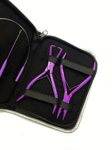 Kit d'outils d'extension de cheveux en acier inoxydable durable en vente de gros avec logo personnalisé pour extension de cheveux personnalisée - Product Image 3
