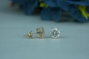 Boucles d'oreilles tendance VS1 Clarity Lab-Grown White Diamond Boucles d'oreilles IGI SGL Certifié Or et Plaqué Or Rose Cadeau de mariage élégant - Product Image 5