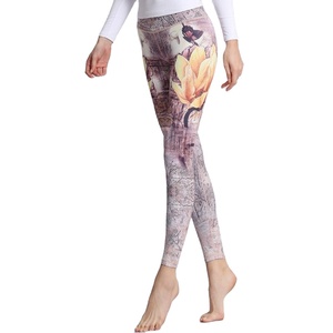 Women’s Colorful Printed Yoga <b>Pants</b> Slim Fit High Elastic Quick Dry Fitness Leggings for Training & Sports Activewear Trousers - Product Image 4