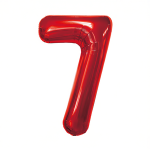 Palloncini Numero Rosso N7 100cm, Confezione da 12 Pezzi per Feste - Product Image 2