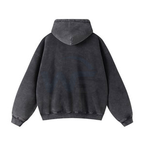 Sudadera con capucha informal con cremallera, efecto desgastado por el sol, para hombre, estilo urbano relajado, para uso diario y actividades al aire libre. - Product Image 2
