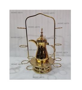 Support de présentation en verre pour tasses, couleur or métallique, avec ustensiles de cuisine de la plus haute qualité, support de tasses en verre par Home Arts - Product Image 2