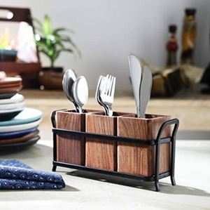 Bulk Quantity Customized Handmade Wood Spoon Holder With Metal Stand in Cheap Price - Product Image 5