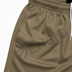 Shorts de rugby décontractés respirants 100 % polyester à séchage rapide, couleur unie, style hip-hop, avec étiquette personnalisée pour hommes et femmes - Product Image 4