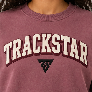 Sudadera de cuello redondo con letras bordadas en color morado polvoriento para mujer, manga larga, estilo Trackstar, OEM, marca privada - Product Image 4