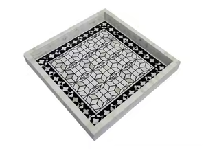 ถาดเสิร์ฟอาหารอินเดียถาดฝังกระดูกและถาดไม้ตกแต่งด้วยดีไซน์ใหม่และมีหลายสี - Product Image 4