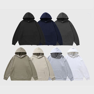 เสื้อมีฮู้ดแบบสวมหัวสำหรับผู้ชายเสื้อแนวสตรีทโอเวอร์ไซส์สีต่างๆผ้าคอตตอน100% - Product Image 4