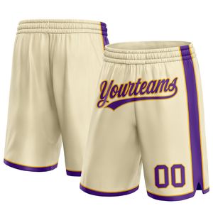 Industrie Direct Engro Sportswear Short de basket-ball personnalisé violet-or authentique Short de basket-ball - Product Image 1
