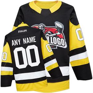 Uniformes de hockey sobre hielo universitarios personalizados de alta calidad, camisetas de equipo completamente sublimadas de doble cara, proveedor mayorista de ropa deportiva OEM - Product Image 6