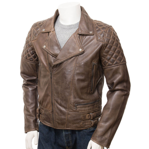 Chaqueta de cuero de primera calidad para hombre, diseño casual, acabado liso, estilo moderno y urbano. - Product Image 1