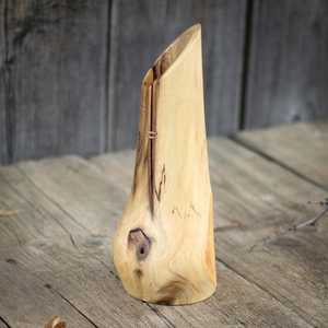 Vase en bois de noyer naturel pour fleurs séchées cadeau de décoration de maison rustique fait à la main pour le salon - Product Image 2