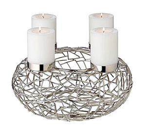 Bougeoir à quatre bougies fait main en maille avec support à plusieurs bougies électro-plaquées pour les taches décoratives à la maison - Product Image 1