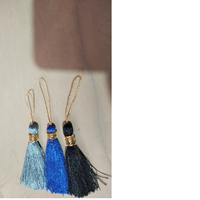 Glands clés en polyester rayonne sur mesure avec boucle dorée pour sac et conception d'invitation pour vêtement décoratif et utilisation de rideaux