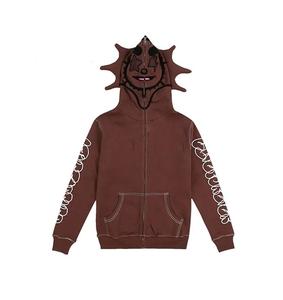 Transpirable OEM de alta calidad de algodón pesado de lujo con cremallera Sudadera con capucha Hombres Logotipo personalizado en blanco Cara completa con cremallera Sudadera con capucha - Product Image 1