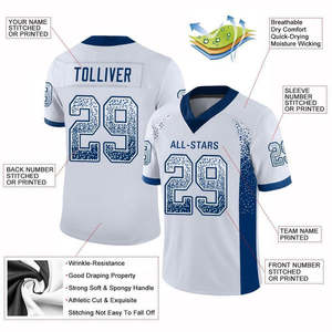 Camiseta de fútbol americano lista para el juego, uniforme personalizado transpirable para la práctica del equipo juvenil, ropa atlética de rendimiento de secado rápido - Product Image 2