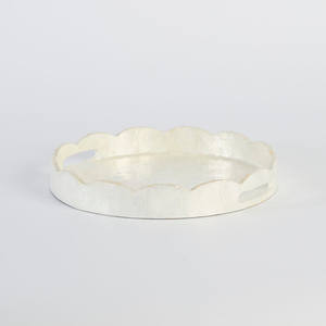 Bandeja de servicio con incrustaciones de concha de Capiz festoneada de lujo para regalos, decoración para el hogar y la Oficina, bandeja decorativa con incrustaciones de concha personalizada - Product Image 2