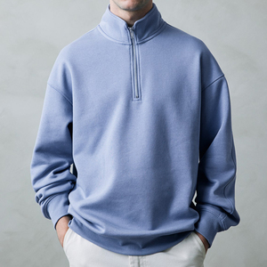 Logo personnalisé demi-fermeture éclair sweats à capuche col montant 1/4 sweats zippés pour hommes sweats en coton de haute qualité Service OEM - Product Image 5