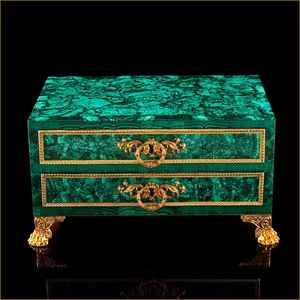 Malachite Boîte En Métal Sculpture À La Main Décorations Intérieures Pour Salon Ou Bureau Mur Élégant Décorations Pour La Maison - Product Image 3