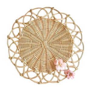 Manteles de mesa tejidos de ratán de bambú Natural 100%, posavasos redondos hechos a mano y almohadillas para cuencos, diseño moderno para decoración de comedor del hogar - Product Image 1