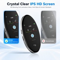 Clé de voiture intelligente Kaifute CF818 avec écran tactile LCD, autonomie ultra longue, entrée sans clé IPS HD, compatible Apple Find My, OBD, argent/noir, garantie OEM 1 an