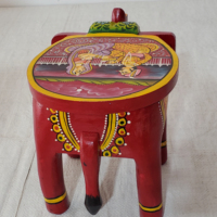 Taburete de elefante de madera hecho a mano con mesa de decoración multiusos tradicional para el hogar, regalo único, consola con incrustaciones de hueso hechas a mano
