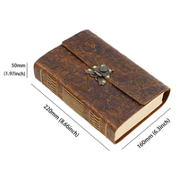 Carnet de croquis en cuir marron gaufré floral vintage fait main avec serrure antique – Article promotionnel haut de gamme