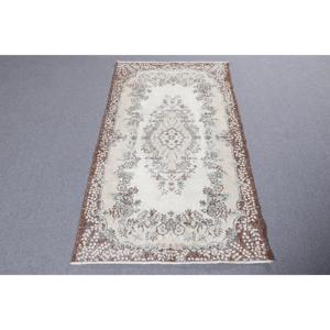 พรมตุรกีวินเทจขนาด 3.9x6.6 ฟุต พรมปูพื้น พรมขนสัตว์สีน้ำตาลน้ำเงินสไตล์โอเรียนทัล - Product Image 1