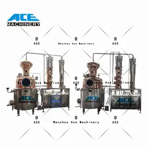 Ace Stills 300L Destilaria de aquecimento a vapor Equipamento de destilação de Gin Destilador de álcool que faz bebidas duras