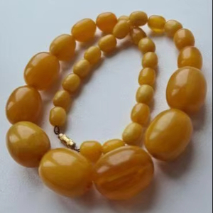 Egg Shape Beads Resin Beads <b>Necklace</b> for Wedding Parties Engagement Christmas Parties & Office Wear - Product Image 1