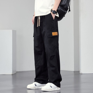 Pantalones vaqueros Cargo Vintage de alta calidad para hombre, tela recubierta transpirable lavada a la piedra, cintura bordada holgada, moda de invierno - Product Image 6