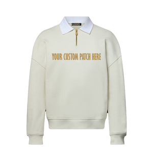 Custom Men's Spring Half-Zip Cotton Blend Premium Mid-Weight Knit Pullover Luxury Embellishments Anti-Wrinkle Solid Zipper-Up - Product Image 4