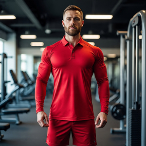 Personnalisé Muscle Polo T-shirts Hommes Haute Qualité 100% Polyester Polo Hommes Gym Fitness Muscle Polo Shirt - Product Image 3