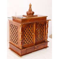 Mandir en bois traditionnel fait à la main | Temple décoratif Pooja pour la maison | Autel indien rustique pour un espace de culte paisible et un cadeau