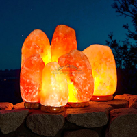 Lampe de sel de l'Himalaya certifiée écologique ISO/CE, base en bois sculptée à la main, qualité supérieure, Feng Shui personnalisé, cadeau d'amour