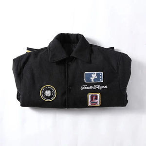 Veste rétro en coton velours côtelé tendance pour hommes Pilote d'hiver de haute qualité Coupe ample décontractée avec col montant Marque de baseball pour hommes - Product Image 2