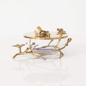 Cuenco decorativo chapado en oro Aluminio Metal Aspecto de lujo Forma redonda Cocina moderna Cuenco más popular - Product Image 5