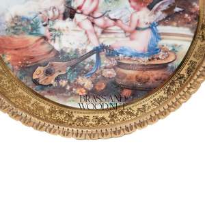 แผ่นทองเหลืองโบราณตกแต่งผนังดีไซน์สุดโรแมนติกหรูหรากรอบมงกุฎสีทองสไตล์วินเทจ - Product Image 3