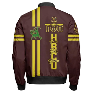 Veste universitaire Iota Phi Theta 1963, satin brillant brodé, style bomber grec universitaire de qualité supérieure - Product Image 2