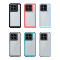 Nouvelle Coque de Téléphone en TPU Souple Transparente et Colorée avec Boutons de Protection en Acrylique, Compatible Multi-Marques