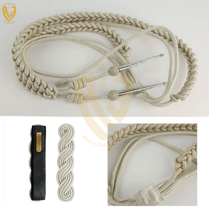 Bán Buôn Chất Lượng Cao Lụa Aiguillettes Phẳng Mô Hình Đồng Phục Vai Dây Độc Đáo Macrame Dây Với Vàng Màu Kim Loại Tip - Product Image 4