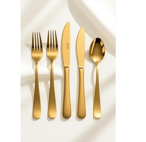 Juego de cubiertos de acero inoxidable con acabado dorado, redefiniendo el comedor de lujo con brillo, equilibrio y artesanía Premium. = - Product Image 1