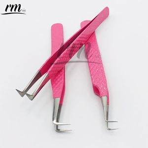 RMI Top Produit Argent Poli Pointe Et Rose Floral 90 Pince À Épiler Meilleure Qualité Fibre Pointe Cils Pince À Cils Acier Inoxydable Durable - Product Image 5