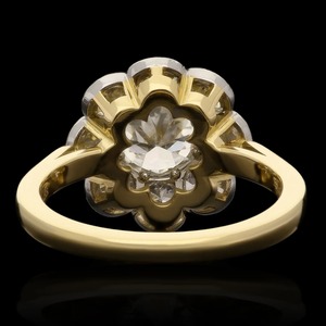 Bague de fiançailles de mariage solitaire en argent sterling 925 plaqué or Moissanite cultivée en laboratoire 1 carat unisexe pour hommes - Product Image 4