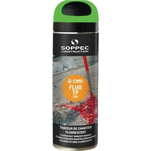 SOPPEC 500 ml Spray de marquage de chantier vert fluorescent réfléchissant néon pour autocollants promotionnels - Product Image 1