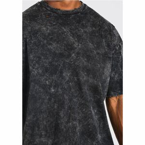 Camiseta para hombre Vintage Acid Wash T Shirt Custom Cut and Sew T Shirt 100% Cotton Graphic Printing Heavyweight Acid Washed - Product Image 3